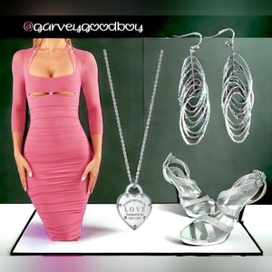 INFINITE LOVE Cut Out Midi Dress Pink